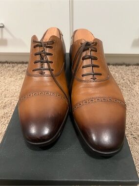 Salvatore Ferragamo Two-Tone Brown Cap-Toe Oxford Shoes